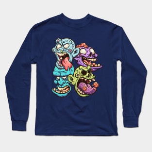 Zombie heads Long Sleeve T-Shirt